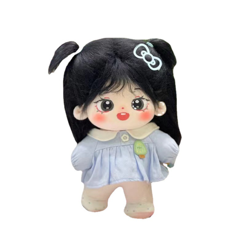 Baby Products Korea - Siyah uzun saç ile 20cm bebek